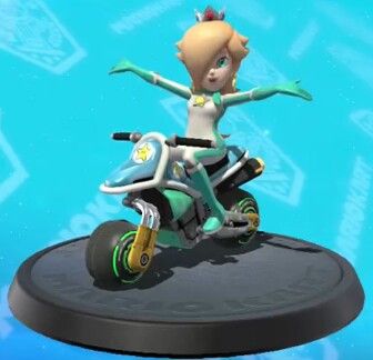 an animated character riding a motorcycle on a blue background