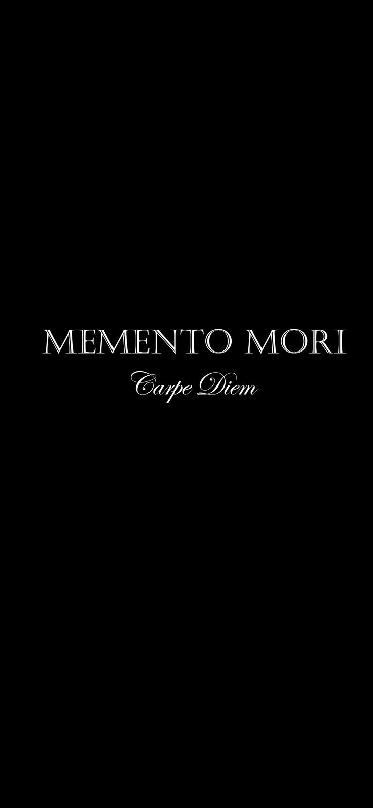 a black background with the words mementoo mori written in white on it