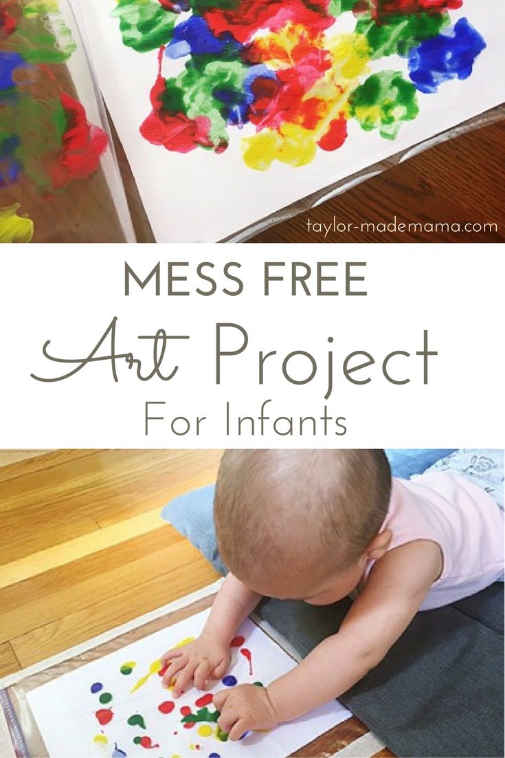 a toddler playing with art project for infantlers to make mess - free art projects