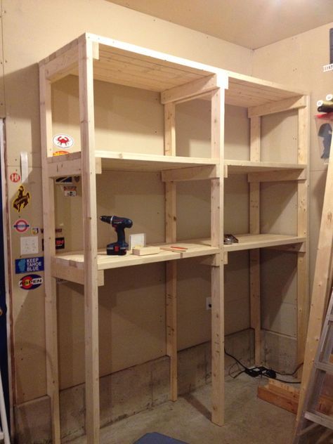 the shelves are being built and ready to be installed