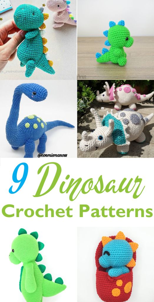 9 dinosaur crochet patterns to make your own stuffed animals and other animal toys