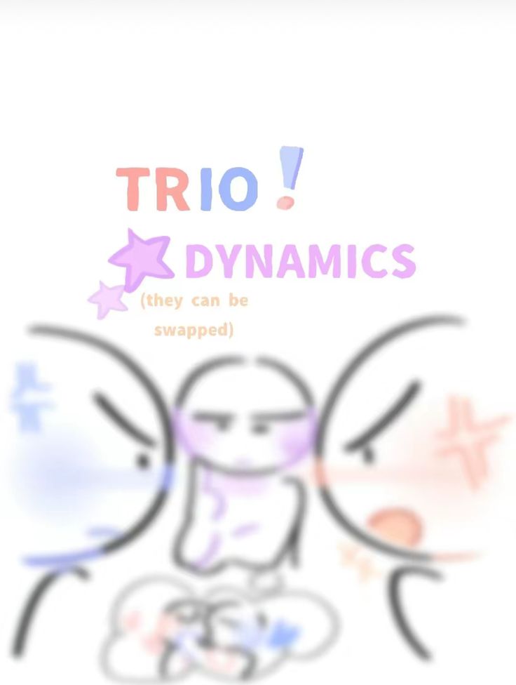 an animated drawing of two angels with the words trio dynamics