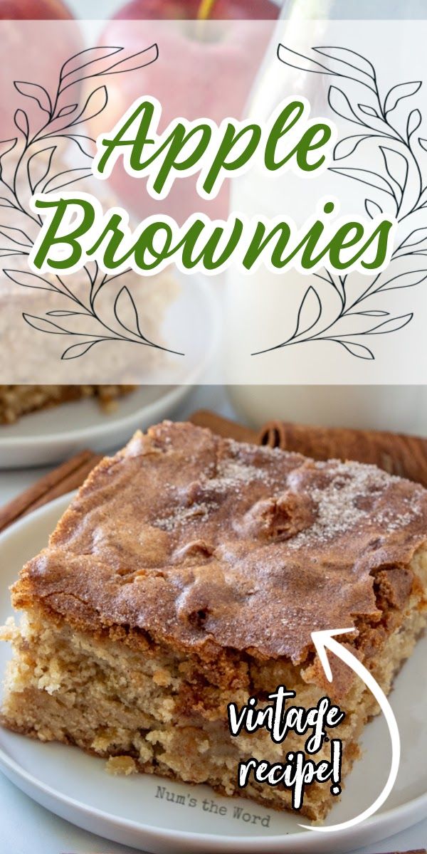 an apple brownies recipe on a plate with the words, vintage recipe below it