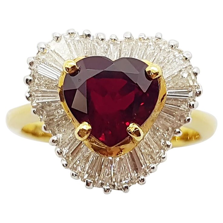 Ruby 2.42 carats with Diamond 0.92 carat Ring set in 18 Karat Gold Settings Width: 0.8 cm Length: 0.8 cm Ring Size: 51 Total Weight: 5.47 grams "We first opened doors in 1980 when it was then situated in the vicinity of the Victory Monument; a small and modest storefront with a couple of counters. From its humble beginnings to where it stands today, our company has proven its abilities as a jeweler. Since the beginning, we have been supplying fine quality pieces to dealers, wholesalers and customers worldwide. From then till now, our business still interrelates its name with quality products and excellent service, where commitment and sincerity toward customers will always be its motto." Baguette Diamond Ring, Baguette Diamond Rings, Baguette Ring, Jewelry Accessories Ideas, Diamond Ring Settings, Accessories Ideas, Ruby Jewelry, Baguette Diamond, Solitaire Ring