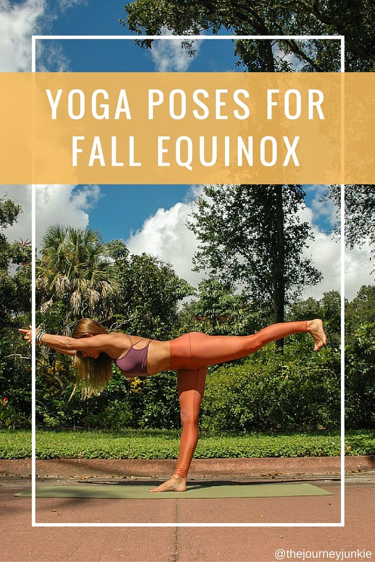 a woman doing yoga poses for fall equinnox