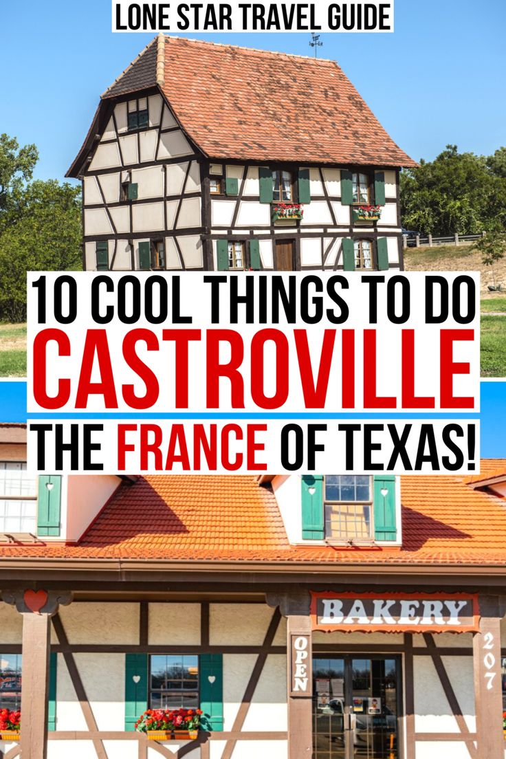 an old building with the words 10 cool things to do in castleville, texas