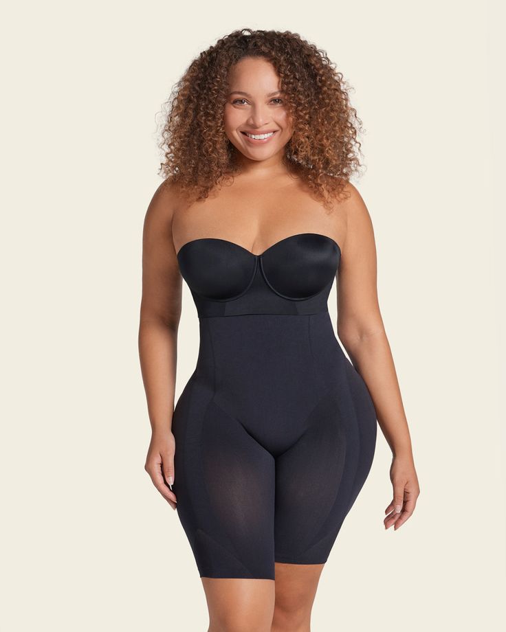 Invisible extra high-waisted shaper short#color_700-black Solid Shapewear With Built-in Bra And Shaping Fit, Fitted Shapewear With Built-in Bra, Mid-thigh Length, Solid Shapewear With Built-in Bra, Sculpting Shapewear With Built-in Bra, Mid-thigh Length, Fitted Mid-thigh Shapewear With Built-in Bra, Mid-thigh Length Sculpting Shapewear With Smoothing Detail, Solid Sculpting Shapewear Mid-thigh Length, Smoothing Sculpting Shapewear Mid-thigh Length, Sculpting Smoothing Shapewear Mid-thigh Length