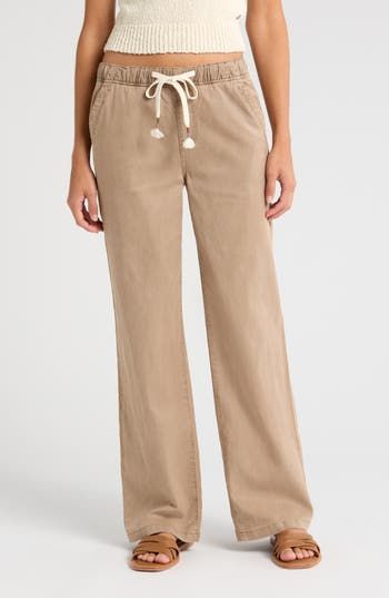 An easy drawstring waist tops these wide-leg pants made of twill kissed with cotton and linen. 29 1/2" inseam; 20" leg opening; 10 1/2" front rise; 14" back rise (size Medium) Elastic/drawstring waist 55% lyocell, 32% cotton, 12% linen, 1% elastane Machine wash, tumble dry Imported Cotton Wide Leg Pants With Drawstring, Spring Linen Wide Leg Pants With Drawstring, Cotton Wide Leg Pants With Drawstring For Beach, Relaxed Fit Cotton Pants With Tie Waist, Relaxed Cotton Wide Leg Pants With Drawstring, Casual Cotton Wide Leg Pants For Vacation, Casual Linen Pants With Tie Waist, Casual Wide Leg Cotton Pants With Drawstring, Casual Wide Leg Pants With Tie Waist