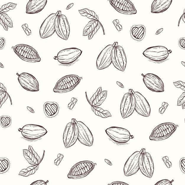 a drawing of nuts and leaves on a white background with black lines, drawn by hand