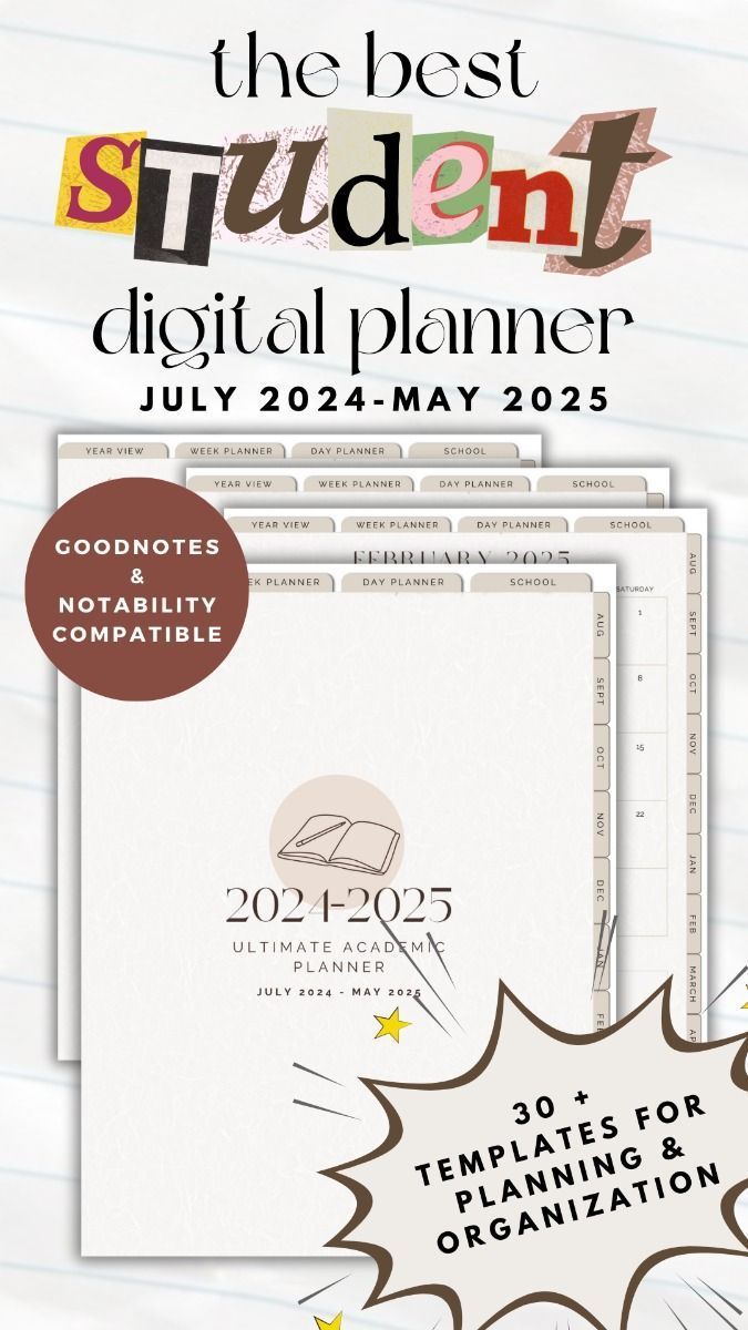 digital planner for students | mid year digital planner for ipad | goodnotes aesthetic planner mi... coverplanner #printabledailyplanner Goodnotes Aesthetic, Homeschool Student Planner, Planner For Students, Digital Planner For Ipad, Mid Year Planner, Planner For Ipad, Aesthetic Planner, Study Planner Printable, Student Planner Printable