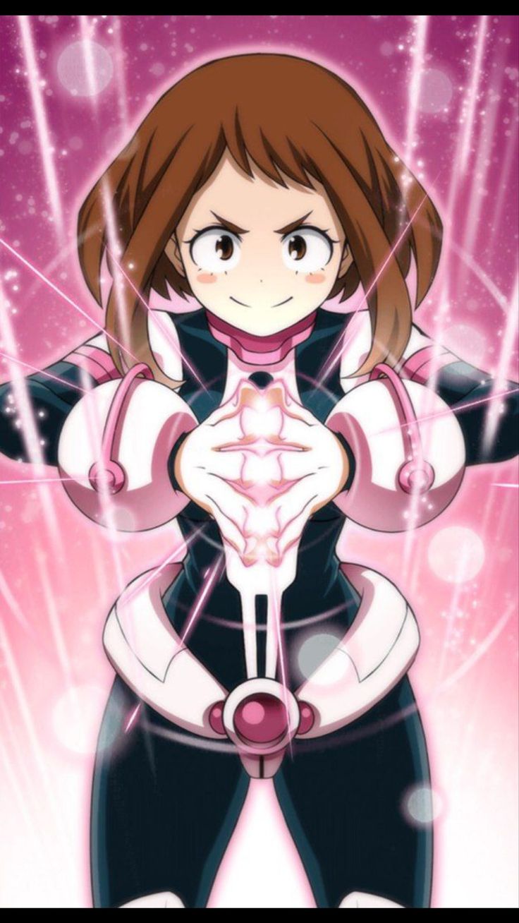 an anime character in black and white outfit with red hair, holding her arms out