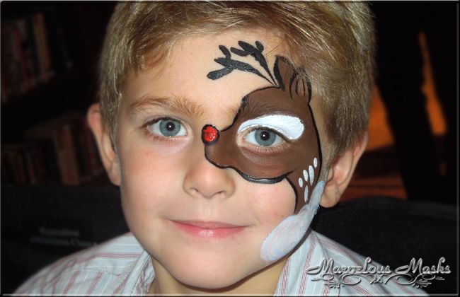 Holiday Face Painting Gallery Reindeer Face Painting, Frozen Face Paint, Pregnant Belly Painting, Christmas Face Painting, Face Painting Tutorials, Reindeer Face, Winter Face, Kids Face Paint, Belly Painting