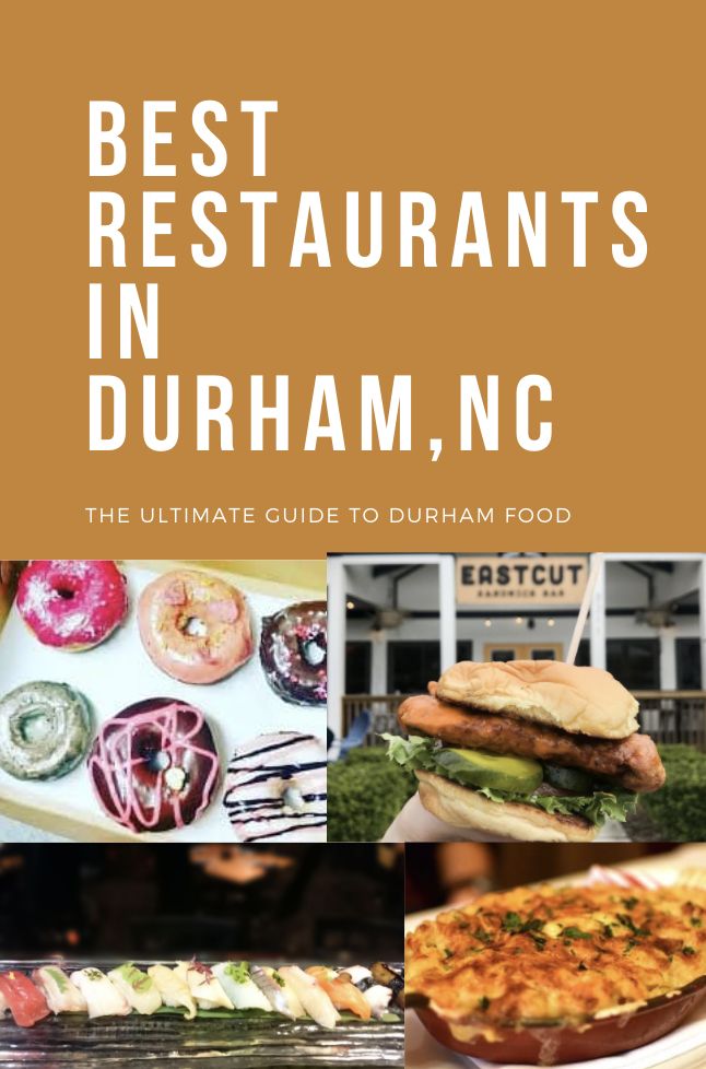 the cover of best restaurants in durham, n c with images of different food items