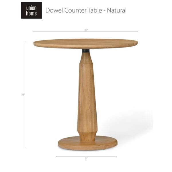 the dowel counter table is shown with measurements