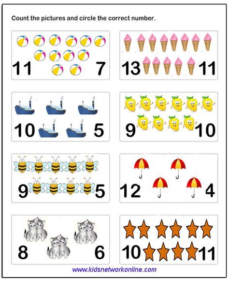 an image of counting numbers for children to 10 and 11 with pictures on them in the same row