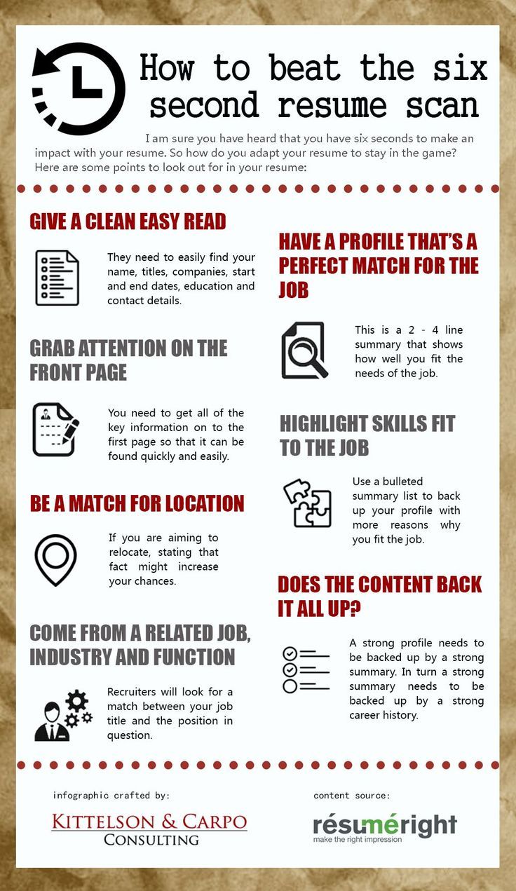 a poster with instructions on how to beat the six second resume