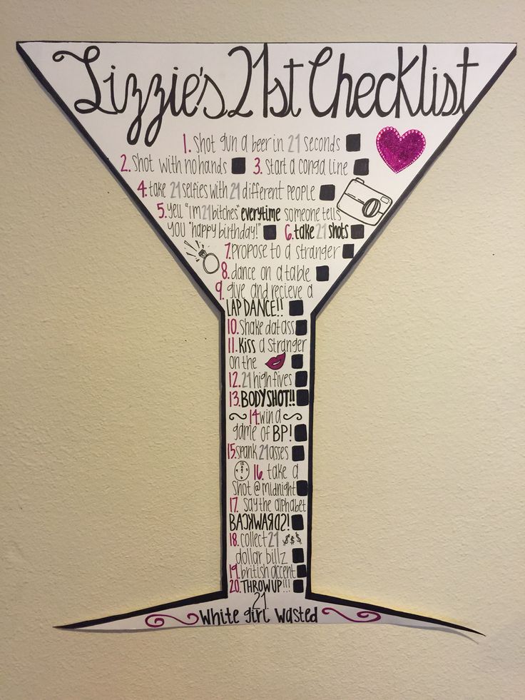 a sign that says, singles 1st checklist with a martini glass in the middle