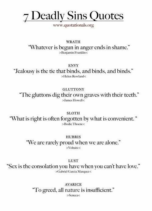 the seven deadly sin's quotes