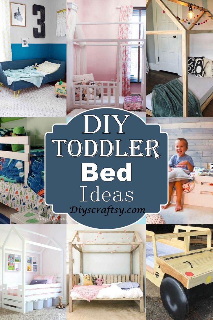 a collage of toddler beds and toys with the words diy toddler bed ideas