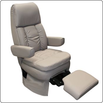 the reclining chair and foot rest are shown in white leather, with an ottoman underneath it