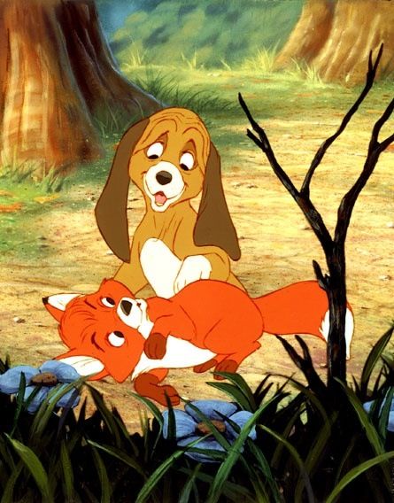 the fox and the hound from disney's animated movie