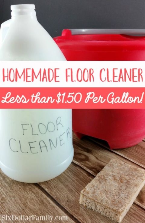 homemade floor cleaner less than $ 150 per gallon on a wooden table with crackers