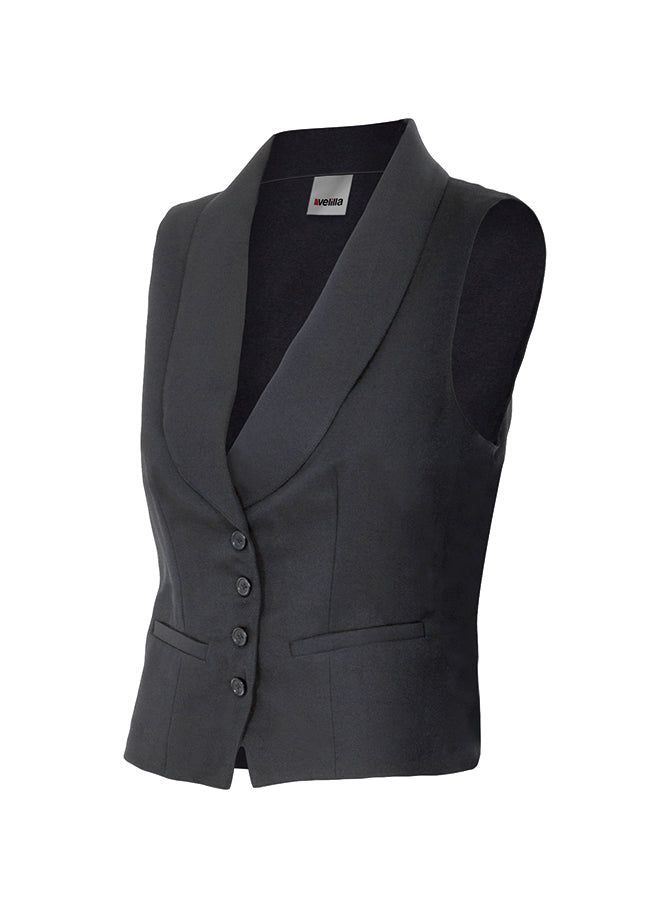 COLETE DE SALA COM GOLA SMOKING DE MULHER-Preto-38-RAG Tailors Womens Suit Vest, Womens Black Vest, Tuxedo Women, Hospitality Uniform, Collar Vest, Black Tie Event, Contrast Collar, Black Vest, Chic Outfit