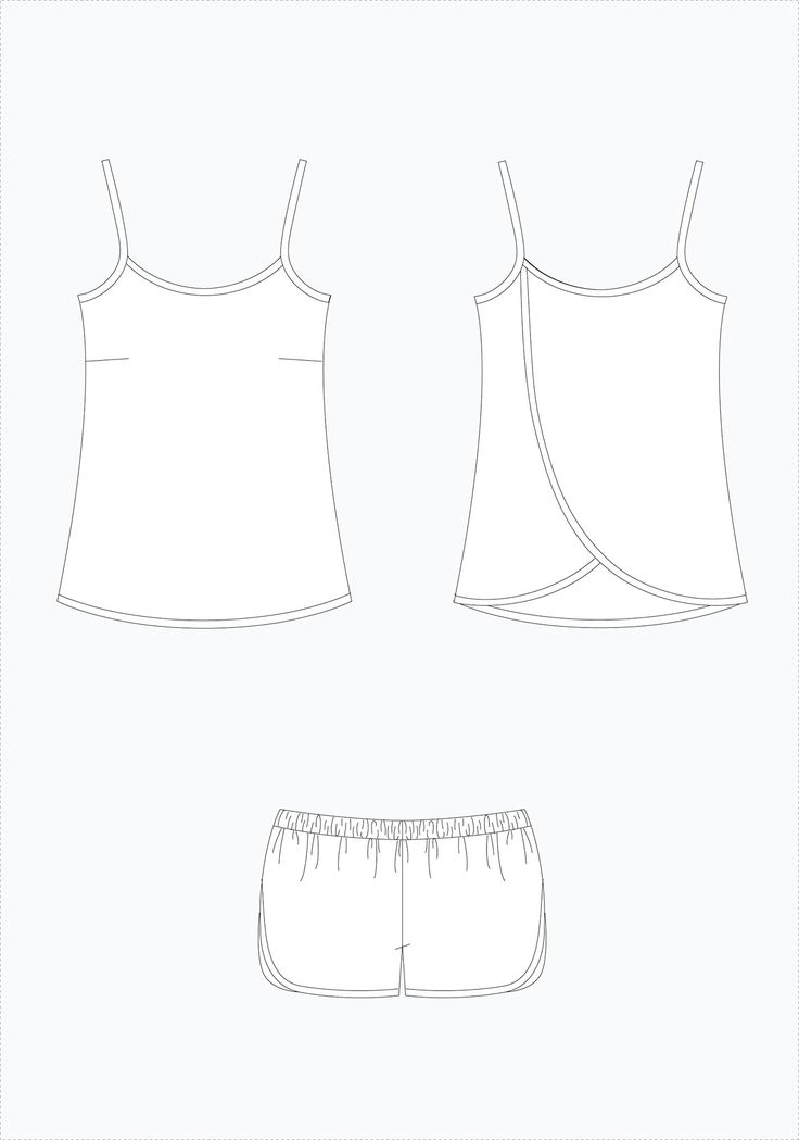 Lakeside Pajamas | Grainline Studio Seamless Pajama Shorts For Loungewear, Seamless Short Pajama Shorts For Loungewear, Stretch Sleepwear With Built-in Bra For Summer, Summer Stretch Pajama Shorts For Loungewear, Short Summer Camisole For Loungewear, Short Camisole For Summer Loungewear, Summer Sleepwear With Built-in Shorts For Lounging, Summer Sleepwear Sets In Short Style, Seamless Cotton Pajama Shorts For Summer