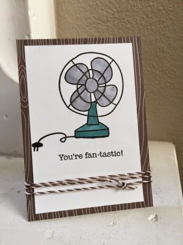 a card with an image of a fan on it and the words you're fan - tastic