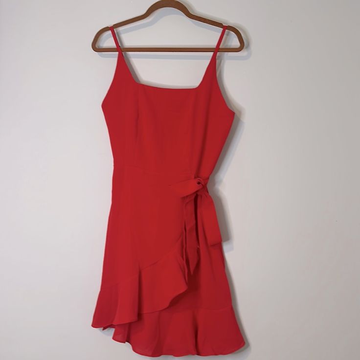 Amazon Red Spaghetti Strap Dress. Never Worn. Zip Back. Very Cute. Faux Wrap With Side Tie. Clean Smoke Free Home. Red Mini Dress With Adjustable Straps For Party, Chic Red Mini Dress With Adjustable Straps, Red Sundress With Adjustable Straps, Red Mini Dress With Adjustable Straps, Red Date Night Dress With Adjustable Straps, Red Dress With Adjustable Straps For Date Night, Red Dresses With Adjustable Straps For Date Night, Spring Red Mini Dress With Adjustable Straps, Red Mini Dress With Adjustable Straps For Spring