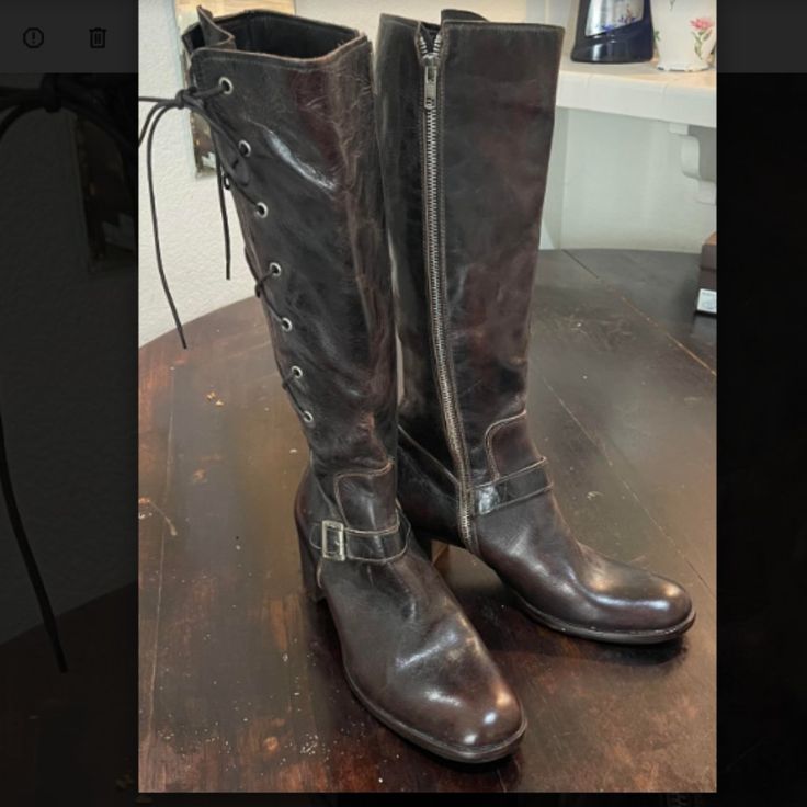 New/Never Worn-- Barneys New York All Leather/Made In Italy--Side Zip Boots With Outside Lace Feature. 1 1/2 Heel. Size 40 Worn Leather Boots, Gucci Boots, Side Zip Boots, Barneys New York, Tall Boots, Shoes Heels Boots, Vintage Gucci, Side Zip, Shoes Women Heels