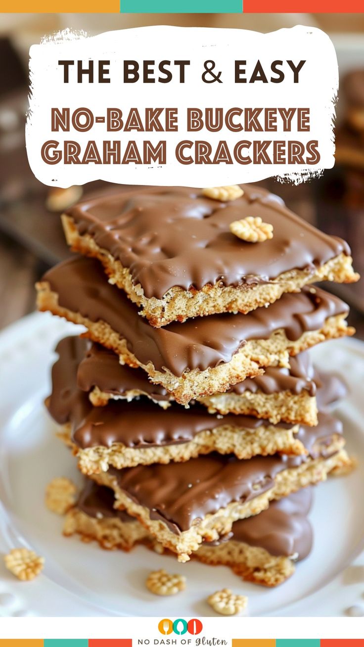 the best and easy no - bake buckeye graham crackers