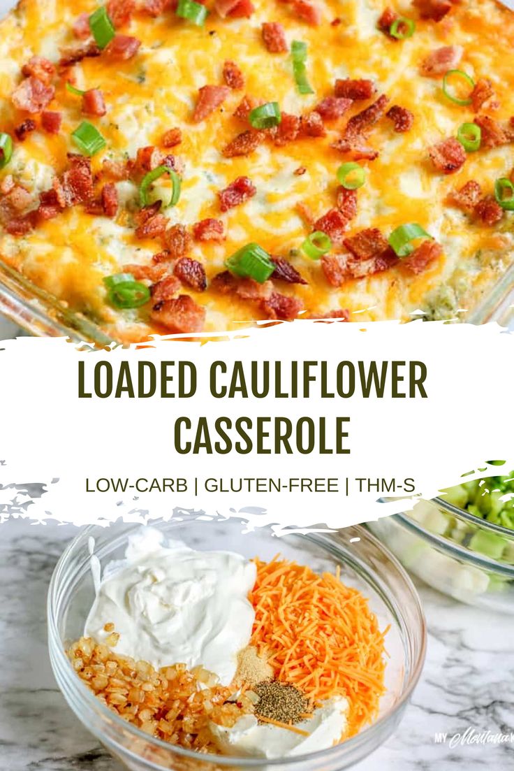 loaded cauliflower casserole is an easy and delicious side dish that can be made in less than 10 minutes