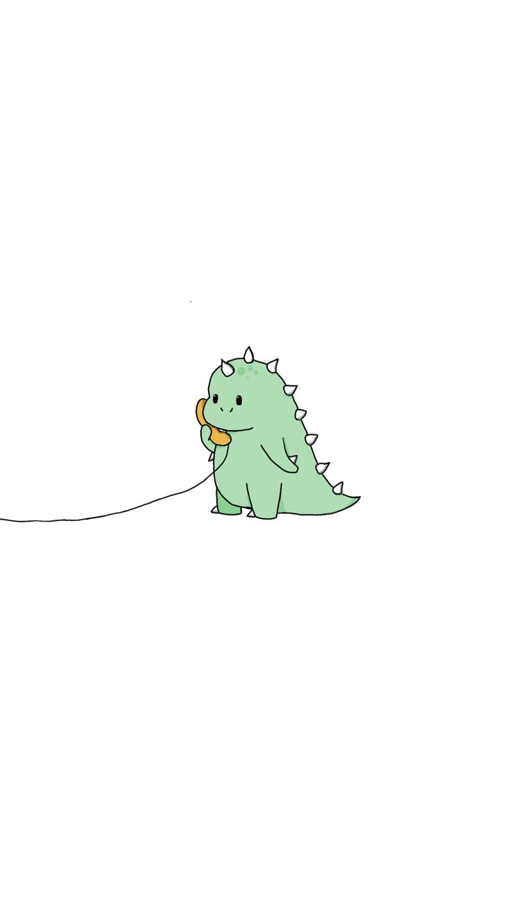 a cartoon dinosaur pulling a string attached to a kite