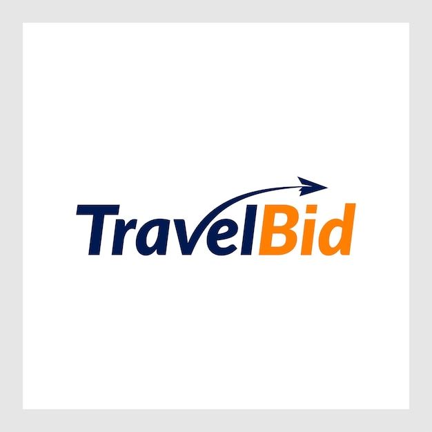 travel bid logo with an arrow pointing to the right