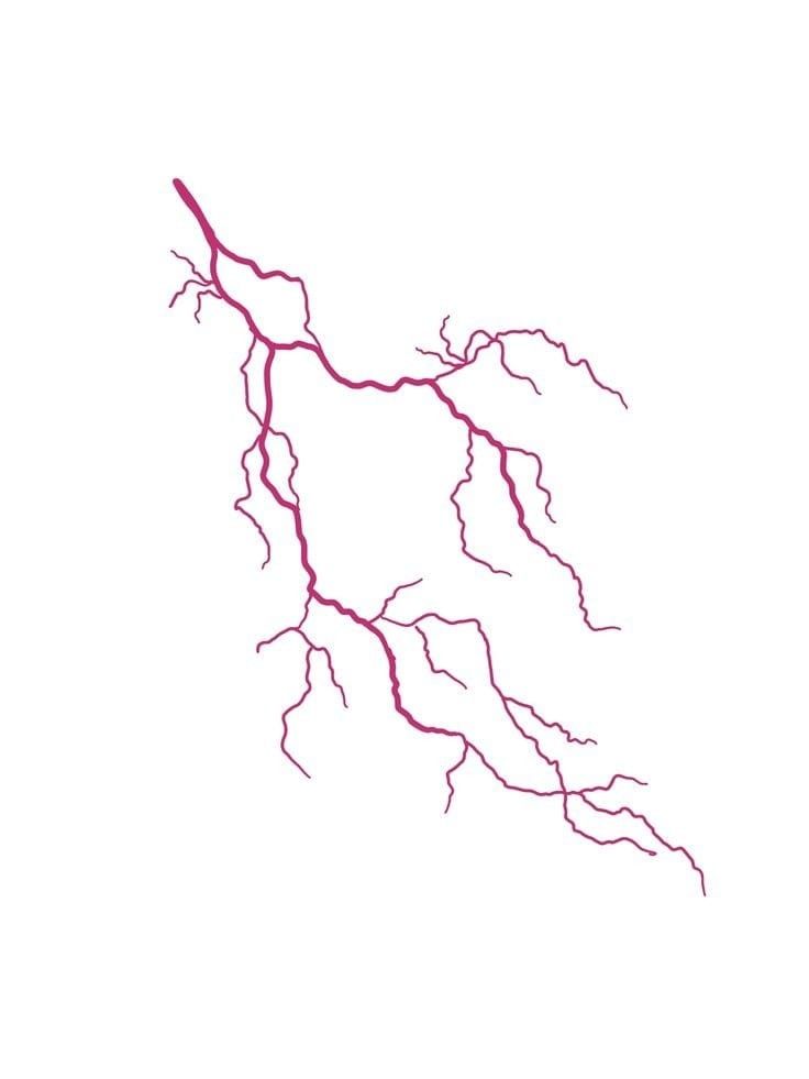 a drawing of a lightning bolt on a white background