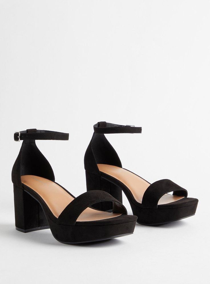 Platform Block Heel (WW)Platform Block Heel (WW), BLACK Lucite Heels, Closed Toe Heels, Wide Heels, Unique Fits, Platform Block Heels, Black Platform, Ankle Strap Heels, Block Heels Sandal, Suede Heels