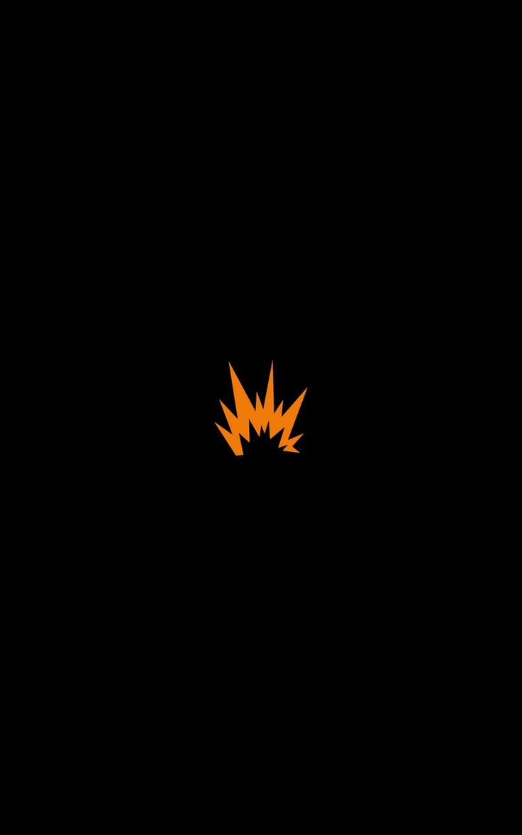 an orange and black logo on a black background