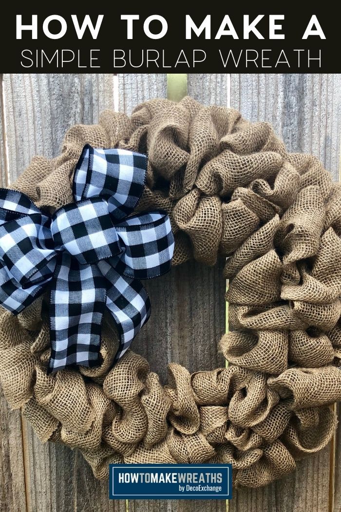 a burlap wreath with the words do it yourself