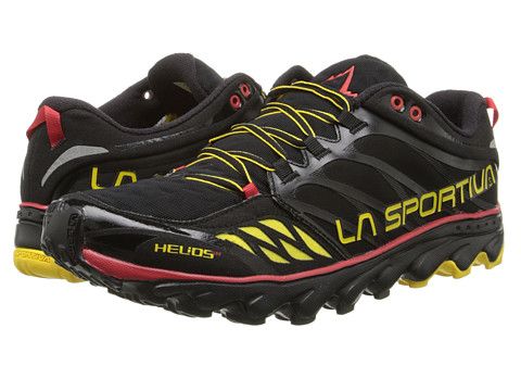 La Sportiva Helios SR Technical Running Shoes With Vibram Sole For Light Sports, Functional Trail Running Shoes With Textured Tread, Dynamic Running Shoes With Vibram Sole For Light Sports, Lace-up Trail Running Shoes For Light Sports, Sporty Breathable Trail Running Shoes, Sporty Trail Running Shoes With Shock Absorption, Technical Black Trail Running Shoes, Technical Breathable Trail Running Shoes, Dynamic Trail Running Shoes With Shock Absorption