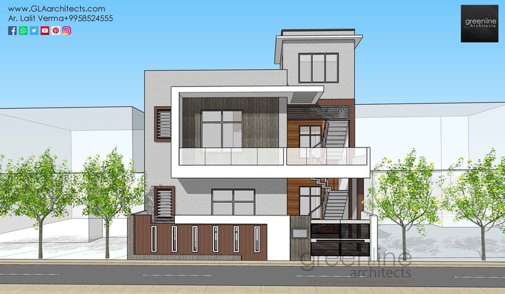 an architectural rendering of a two story house