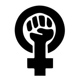 a black and white image of a fist in the shape of a symbol for women's rights