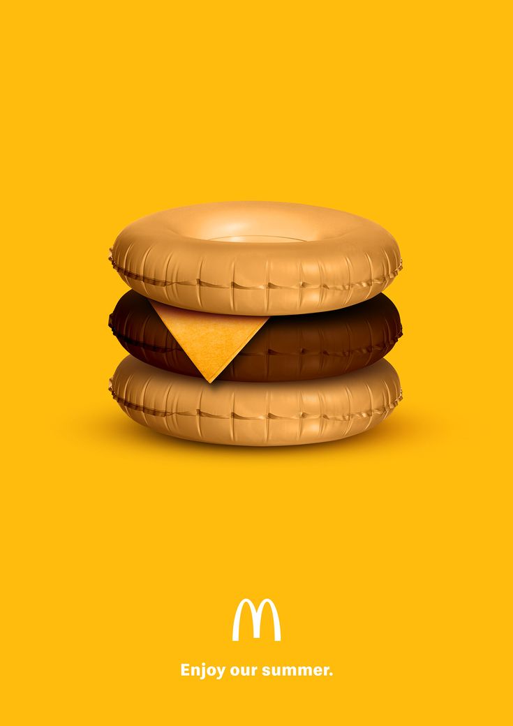 an advertisement for mcdonald's is shown with a hamburger and cheeseburger on it