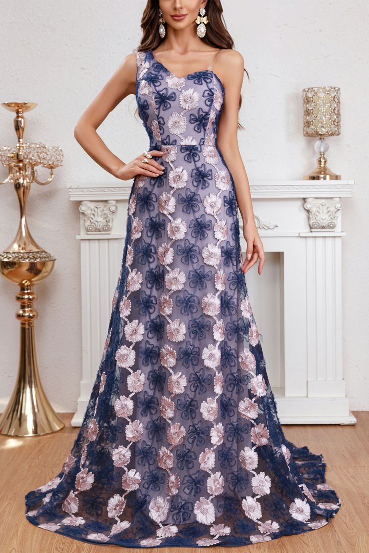 Elegance meets enchantment in this Lumi Embroidery Maxi Dress. Crafted with luxurious materials, it enhances your allure and adds an air of sophistication. Whether it's a gala, a formal event, or an evening of pure glamour, this dress is your key to stand out with grace.Size(cm)/(inch)SMLXLBust8387939932.3733.9336.2738.61Length （cm）158159160161Material: Polyester*The above data is for flat dimensions, and the high elastic fabric can be stretched.*The above data is for reference only, please choose based on your usual purchase code.*This size chart is manually measured and may have an error of approximately 1-3CM. Festive Evening Dress With Sweep Train For Gala, Floral Embroidered Ball Gown For Gala, Elegant Party Gown With Illusion Neckline, Gala Ball Gown With Floral Embroidery, Blue Floral Embroidery Evening Dress For Party, Blue Floral Embroidered Evening Dress For Party, Floral Embroidered Gown For Prom Season, Floral Embroidered Gown For Formal Prom Season, Blue Evening Dress With Floral Embroidery For Party