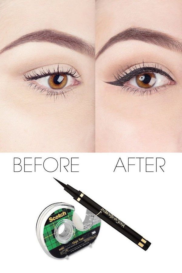 Eyeliner Tape, Tutorial Eyeliner, Eyeliner Hacks, Eye Liner Tricks, Dramatic Makeup, Makijaż Smokey Eye, How To Apply Eyeliner, Scotch Tape, Makeup Tricks