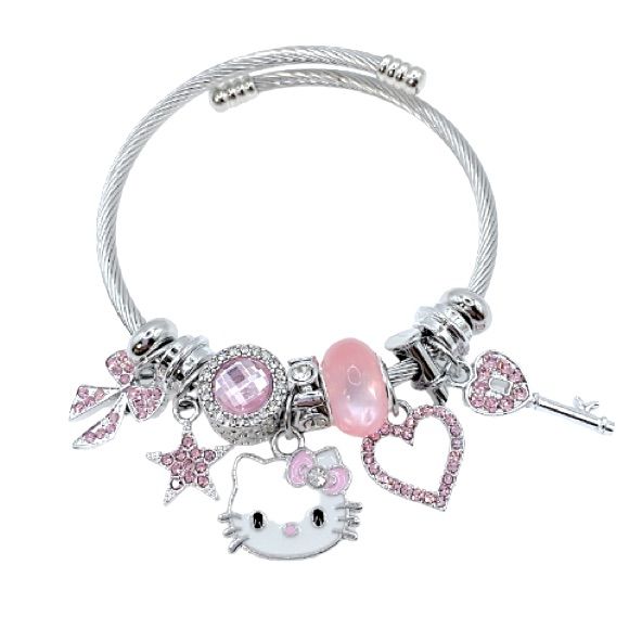 Cute Sanrio Bracelets Anime Kawaii Hello Kitty Silver Rhinestone. Adjustable. Pictures Don’t Do Justice How Beautiful This Bracelet Is. 2.36 Inches Cute Silver Charm Bracelet Bangle, Cute Silver Bangle Charm Bracelet, Silver Hello Kitty Kawaii Jewelry, Adjustable Hello Kitty Jewelry, Kawaii Silver Hello Kitty Jewelry, Kawaii Hello Kitty Silver Jewelry, Hello Kitty Adjustable Jewelry For Gifts, Adjustable Hello Kitty Jewelry As Gift, Adjustable Hello Kitty Jewelry Gift