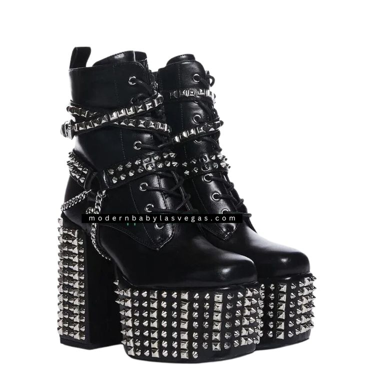 Brand Name: Gullick Shaft Material: PU Outsole Material: Rubber Upper Material: PU Heel Type: Square heel Lining Material: Synthetic Boot Height: Knee-High Heel Height: Super High (8cm-up) With Platforms: Yes Platform Height: 5-7cm Lux Fashion, Zip Up Boots, Goth Shoes, Goth Boots, Boots Combat, Punk Boots, Knee High Heels, Azalea Wang, Fancy Shoes