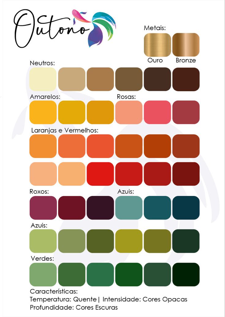 an image of the color chart for different colors