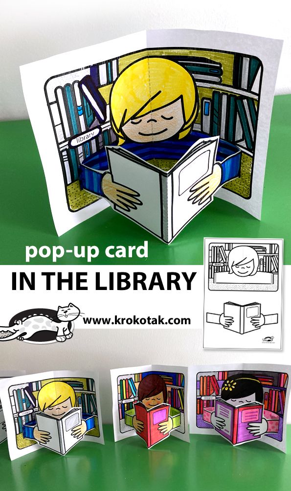 the pop up card is in the library