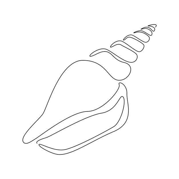 the outline of a sea shell on a white background